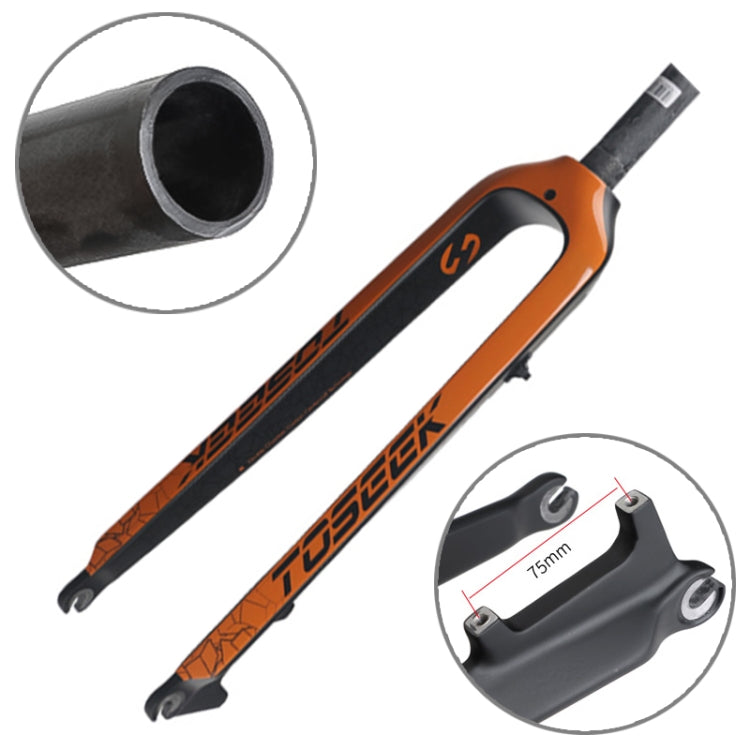 TOSEEK Ultra Light 26 Inch 385mm Mountain Bike Full Carbon Front Fork Straight Tube Disc Brake, 26 Inch 385mm