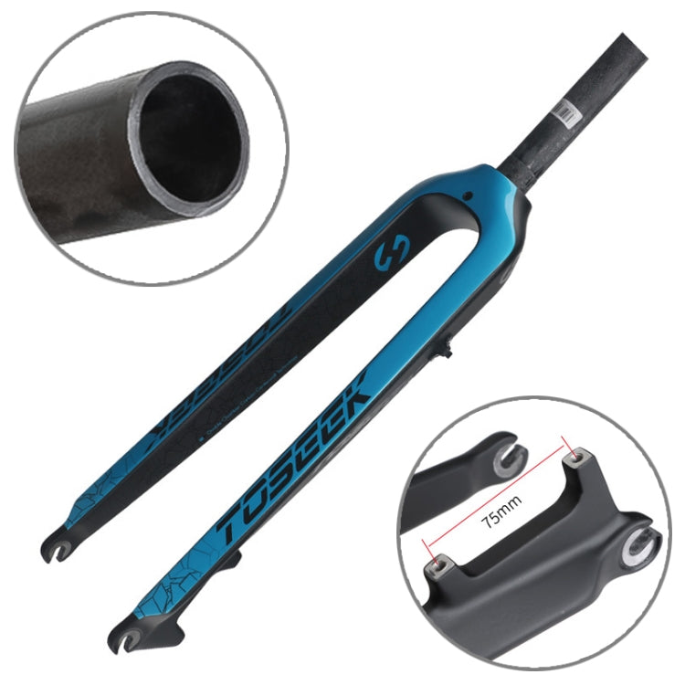 TOSEEK Ultra Light 26 Inch 385mm Mountain Bike Full Carbon Front Fork Straight Tube Disc Brake, 26 Inch 385mm