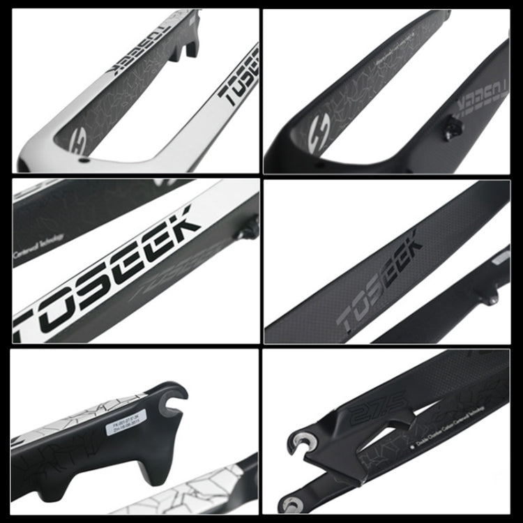 TOSEEK Ultra Light 26 Inch 385mm Mountain Bike Full Carbon Front Fork Straight Tube Disc Brake, 26 Inch 385mm