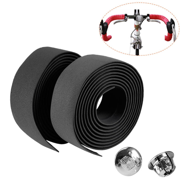 1 Pair Cycling Road Bike Sports Bicycle Cork Handlebar Tape Wrap + 2 Bar Plug, 2m White, 2m Yellow, 2m Black, 2m Pink, 2m Green, 2m Blue, 2m Red