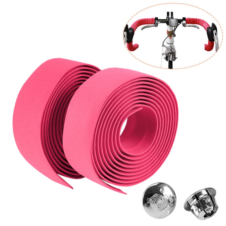 1 Pair Cycling Road Bike Sports Bicycle Cork Handlebar Tape Wrap + 2 Bar Plug, 2m White, 2m Yellow, 2m Black, 2m Pink, 2m Green, 2m Blue, 2m Red