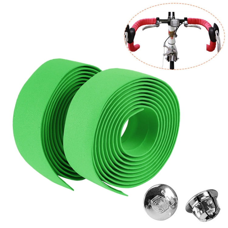 1 Pair Cycling Road Bike Sports Bicycle Cork Handlebar Tape Wrap + 2 Bar Plug, 2m White, 2m Yellow, 2m Black, 2m Pink, 2m Green, 2m Blue, 2m Red