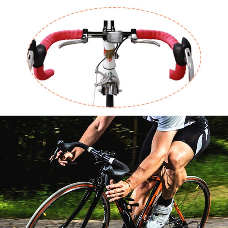 1 Pair Cycling Road Bike Sports Bicycle Cork Handlebar Tape Wrap + 2 Bar Plug, 2m White, 2m Yellow, 2m Black, 2m Pink, 2m Green, 2m Blue, 2m Red