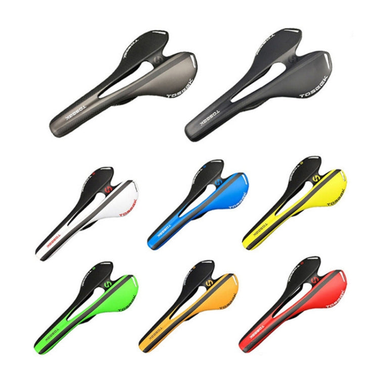 TOSEEK Road Bike Carbon Fiber Seat Bicycle Hollow Seat Saddle, 3K Texture + Extinction, Extinction(Orange), Extinction(Red), Extinction(Yellow)