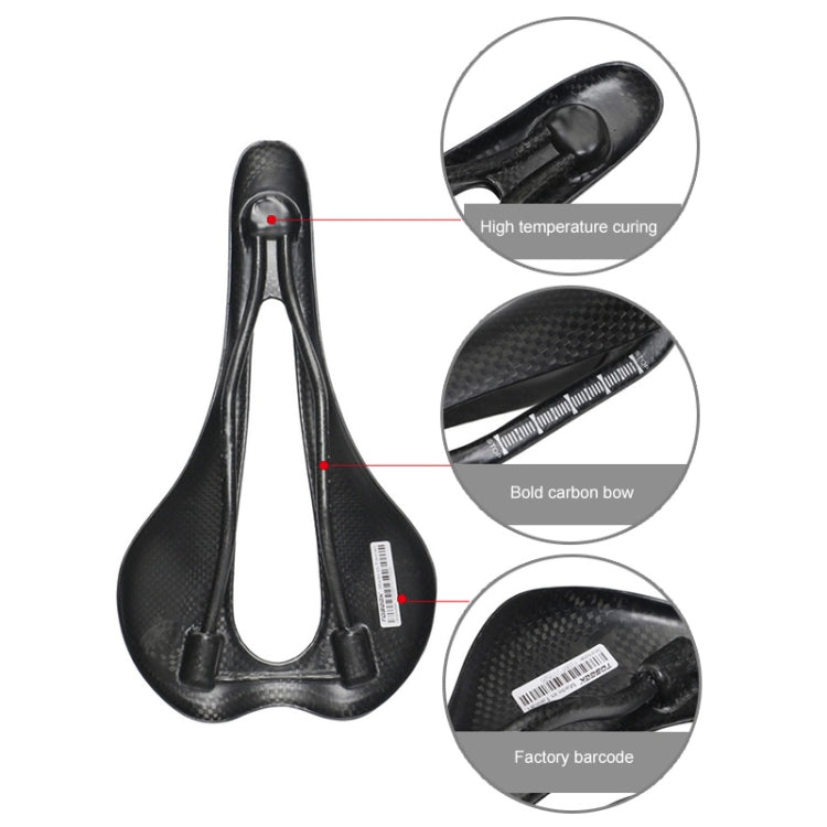 TOSEEK Road Bike Carbon Fiber Seat Bicycle Hollow Seat Saddle, 3K Texture + Extinction, Extinction