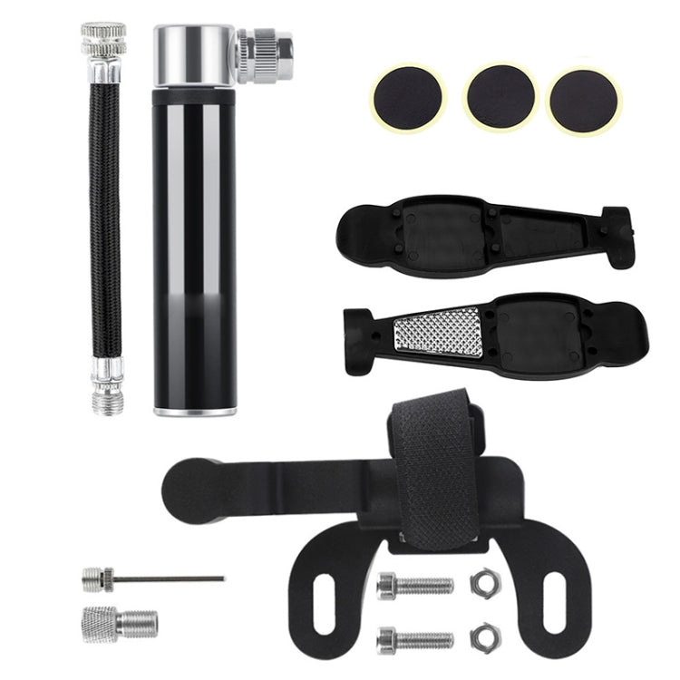 Manual Mini Portable Bicycle Aluminum Alloy Pump + Plastic glue-free tire patch + Tire lever, Inflator + Plastic glue-free tire patch + Tire lever Black, Inflator + Plastic glue-free tire patch + Tire lever Red