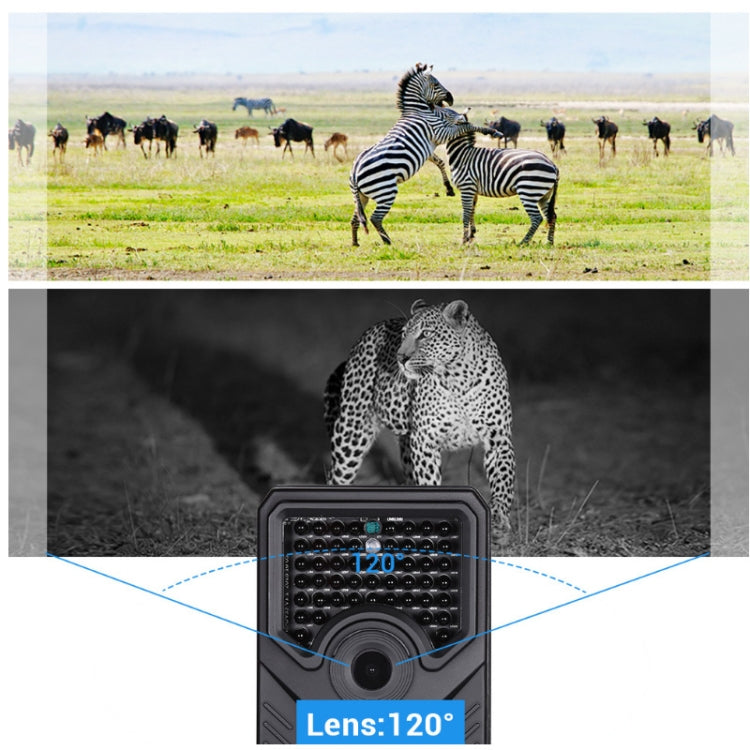 PR-200B 120 Degrees Wide Angle Lens IP56 Waterproof  12MP 1080P HD Infrared Hunting Trail Camera, Support TF Card, PIR Distance: 10-15m, PR200B
