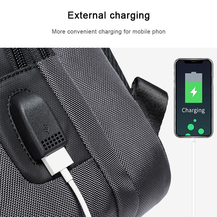 BANGE Men Security USB Chest Bag Portable Outdoor Shoulder Bag, Outdoor Shoulder Bag