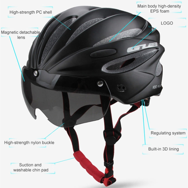 GUB K80 Plus Bike Helmet With Visor And Goggles, GUB K80 Plus(White), GUB K80 Plus(Fluorescent Green), GUB K80 Plus(Black), GUB K80 Plus(Orange), GUB K80 Plus(Gradient Blue), GUB K80 Plus(Gradient Purple), GUB K80 Plus(Red), GUB K80 Plus(Titanium Color)