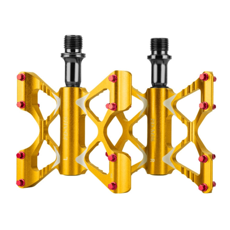 PROMEND PD-M56 gold aluminum alloy mountain bike pedals with 3-bearing shaft and anodized matte finish