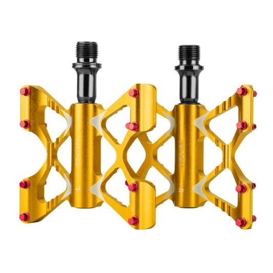 PROMEND PD-M56 gold aluminum alloy mountain bike pedals with 3-bearing shaft and anodized matte finish