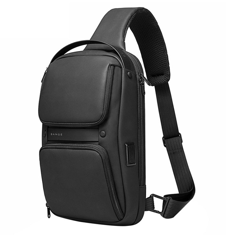 Bange BG-7258 Men Oxford Cloth Waterproof Crossbody Chest Bag with USB Port, Size: 35 x 21 x 12cm, 35 x 21 x 12cm(Black)