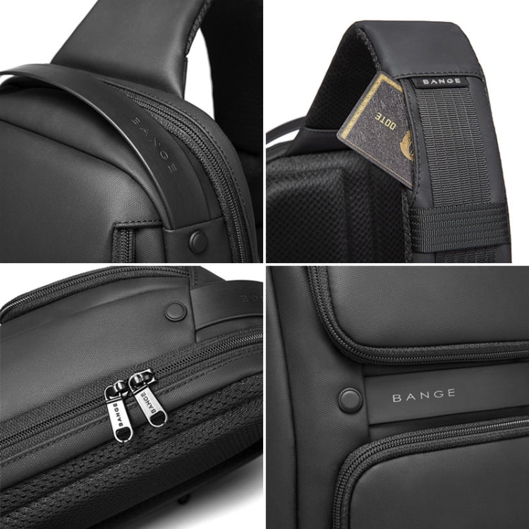 Bange BG-7258 Men Oxford Cloth Waterproof Crossbody Chest Bag with USB Port, Size: 35 x 21 x 12cm, 35 x 21 x 12cm(Black)