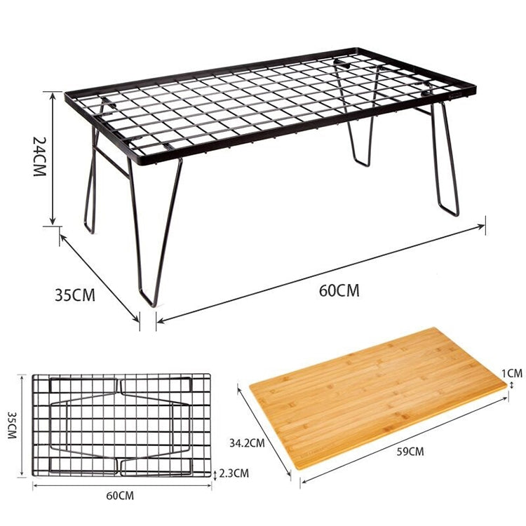 AOTU YT1001 Outdoor Folding Mesh Bamboo Desk with Storage Bag, 1 Net Table + 1 Bamboo Board + 1 Storage Bag