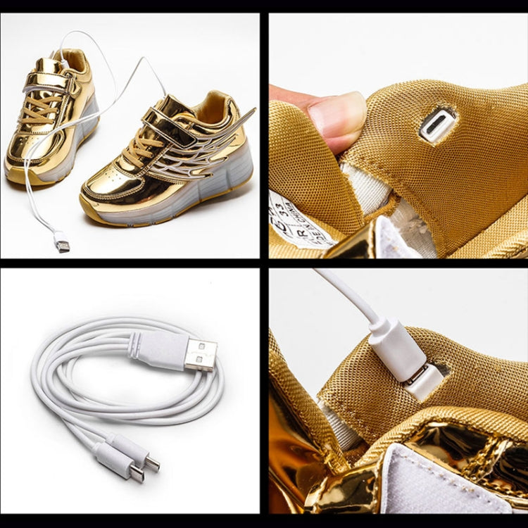 CD03 LED Double Wheel Wing Roller Skating Shoes, Size : 38, Size : 38 (Black), Size : 38 (Pink), Size : 38 (Gold), Size : 38 (Silver)