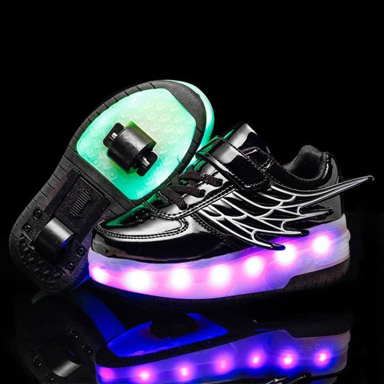 CD03 LED Double Wheel Wing Roller Skating Shoes, Size : 40, Size : 40 (Black), Size : 40 (Pink), Size : 40 (Gold), 40 (Silver)