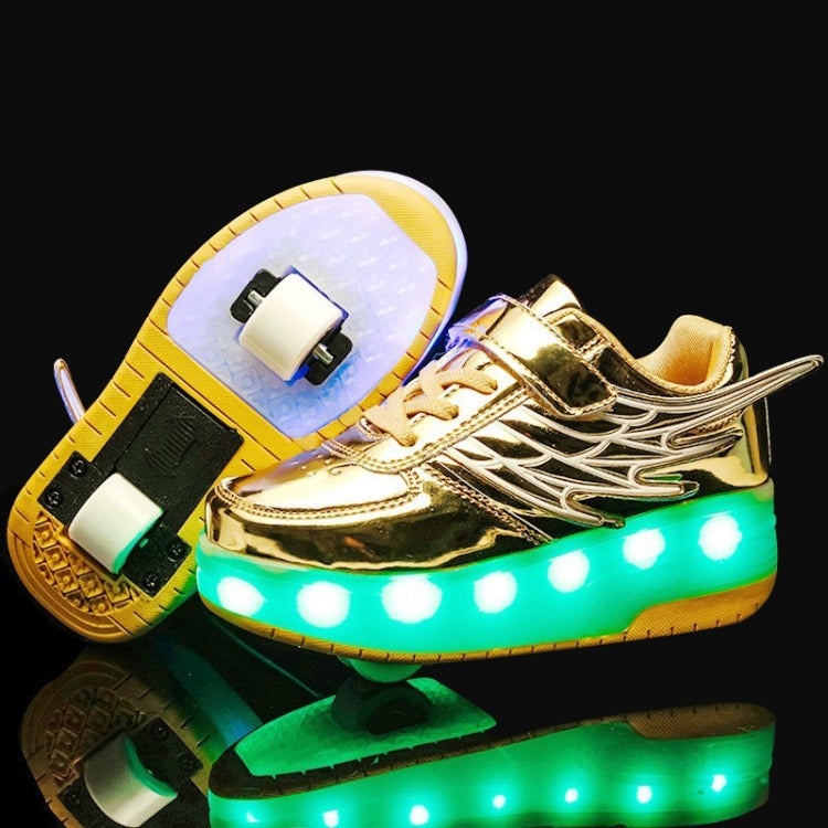 CD03 LED Double Wheel Wing Roller Skating Shoes, Size : 40, Size : 40 (Black), Size : 40 (Pink), Size : 40 (Gold), 40 (Silver)