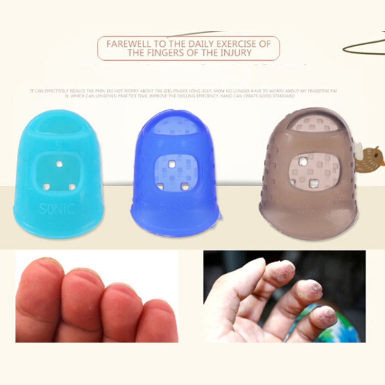 10 PCS Guitar Ukulele Stringed Instrument Finger Protector Anti-pain Finger Cap in Random Color Delivery(Size: L), Size: L