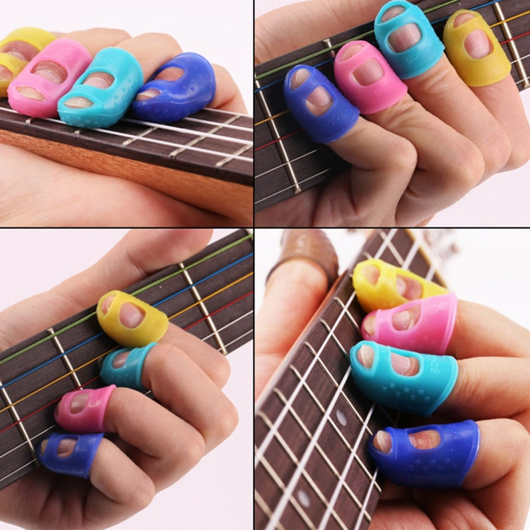 10 PCS Guitar Ukulele Stringed Instrument Finger Protector Anti-pain Finger Cap in Random Color Delivery(Size: L), Size: L