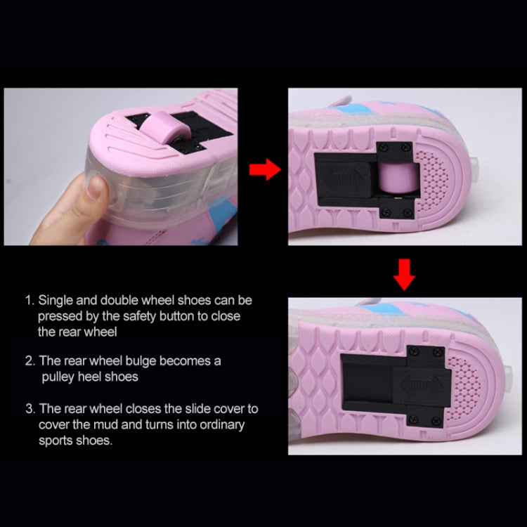 786 LED Light Ultra Light Rechargeable Double Wheel Roller Skating Shoes Sport Shoes, Size : 31, Size : 31