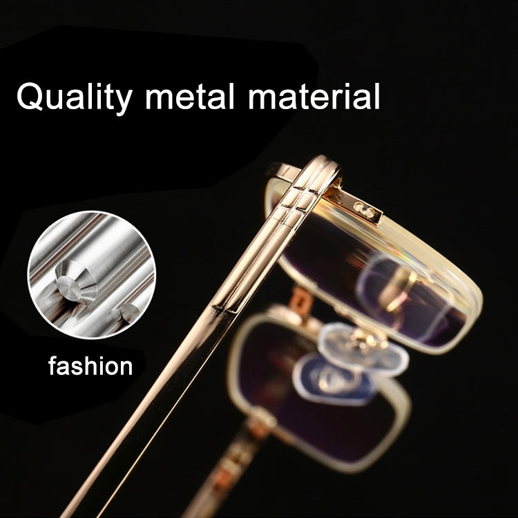 Folding Anti Blue-ray Presbyopic Reading Glasses with Case & Cleaning Cloth, +2.50D, +2.50D