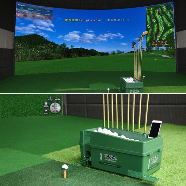 PGM Golf Ball Dispenser Automatic Tee Up Machine with Club Rack, Size: 62x32x32cm, 62x32x32cm Green