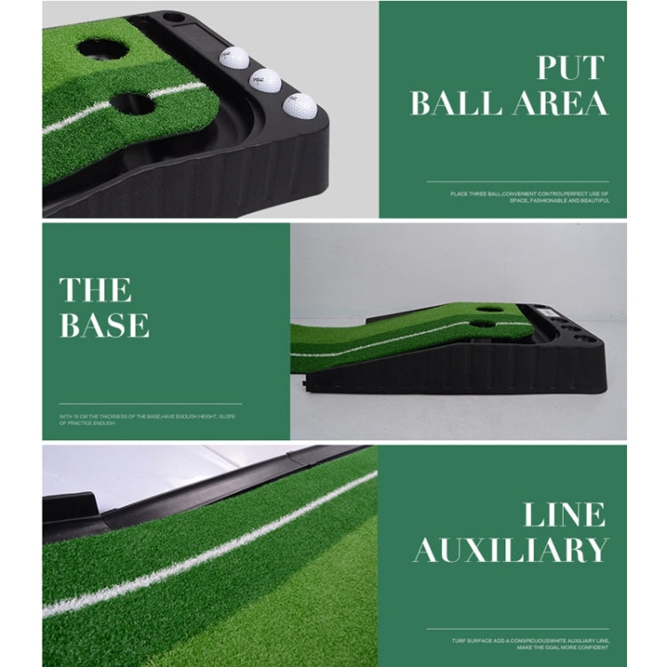 PGM Golf Mini Putting Mat Push Rod Trainer 2.5m, with Auto Ball Return Fairway, 2.5m, with Auto Ball Return Fairway