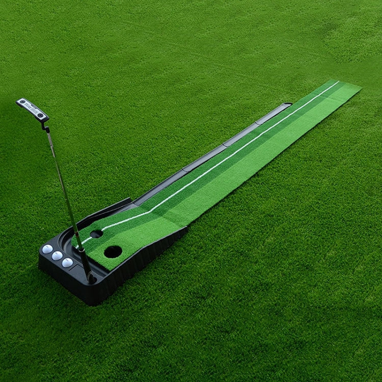PGM Golf Mini Putting Mat Push Rod Trainer 3m, with Auto Ball Return Fairway, 3m, with Auto Ball Return Fairway
