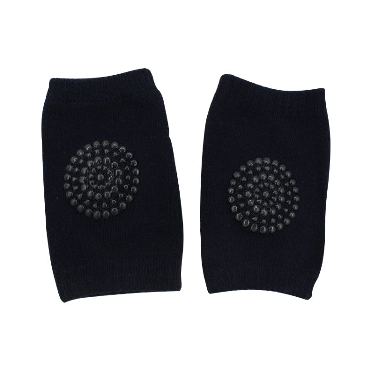 One Pair Anti-slip Children Baby Crawling Walking Knee Guard Elbow Guard Protecting Pads, 12*9CM (Black)