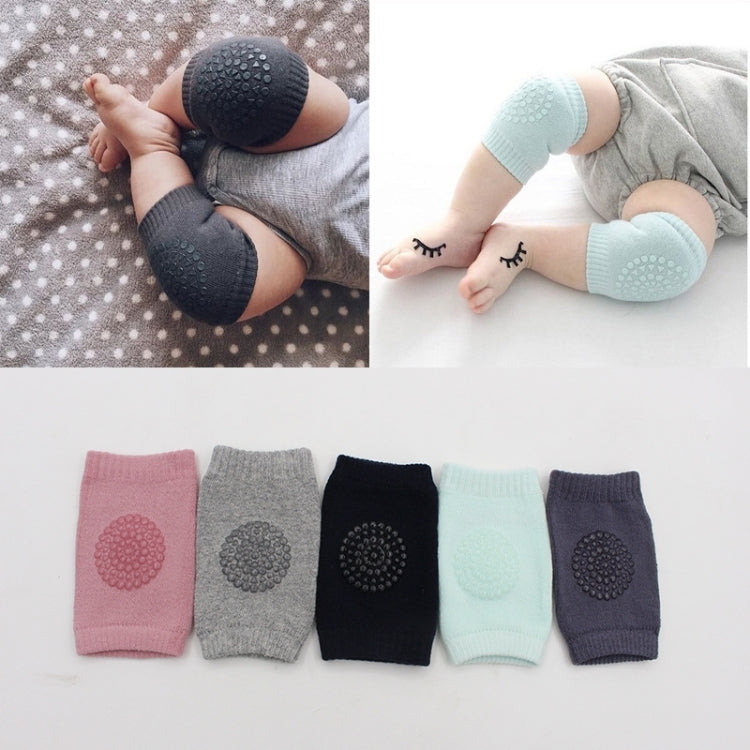 One Pair Anti-slip Children Baby Crawling Walking Knee Guard Elbow Guard Protecting Pads, 12*9CM (Black)