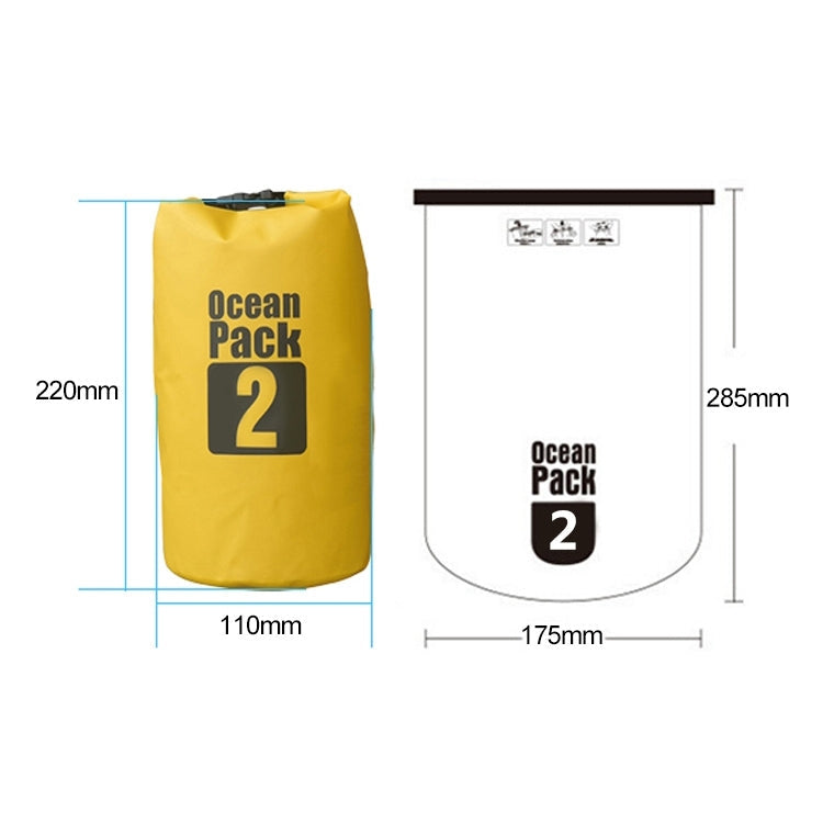 Outdoor Waterproof Bag Dry Sack PVC Barrel Bag, Capacity: 2L, Capacity: 2L (Dark Blue), Capacity: 2L (Orange), Capacity: 2L (Green), Capacity: 2L (Yellow)
