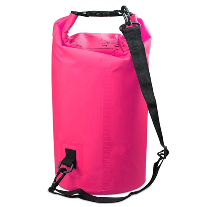 Outdoor Waterproof Double Shoulder Bag Dry Sack PVC Barrel Bag, Capacity: 20L, Capacity: 20L (Yellow), Capacity: 20L (Black), Capacity: 20L (Dark Blue), Capacity: 20L (Orange), Capacity: 20L (Pink), Capacity: 20L (Green), Capacity: 20L (Sky Blue)