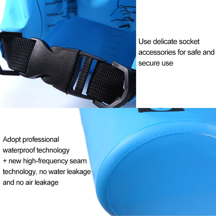 Outdoor Waterproof Double Shoulder Bag Dry Sack PVC Barrel Bag, Capacity: 20L, Capacity: 20L (Yellow), Capacity: 20L (Black), Capacity: 20L (Dark Blue), Capacity: 20L (Orange), Capacity: 20L (Pink), Capacity: 20L (Green), Capacity: 20L (Sky Blue)