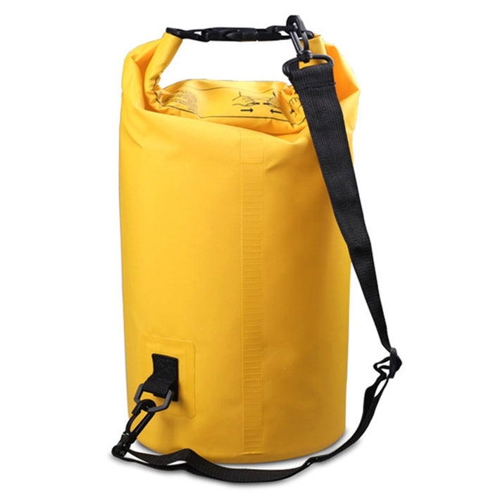 Outdoor Waterproof Double Shoulder Bag Dry Sack PVC Barrel Bag, Capacity: 20L, Capacity: 20L (Yellow), Capacity: 20L (Black), Capacity: 20L (Dark Blue), Capacity: 20L (Orange), Capacity: 20L (Pink), Capacity: 20L (Green), Capacity: 20L (Sky Blue)