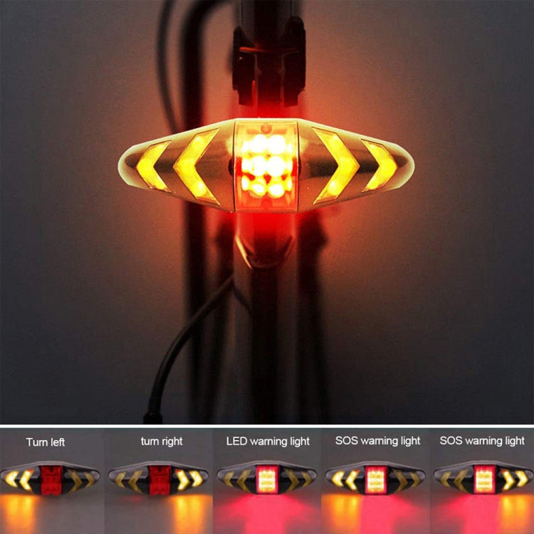 Bicycle Tail Light Intelligent Wireless Remote Control Turn Signal Warning Light, USB Rechargeable