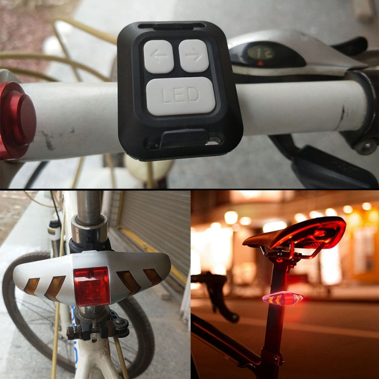 Bicycle Tail Light Intelligent Wireless Remote Control Turn Signal Warning Light, USB Rechargeable