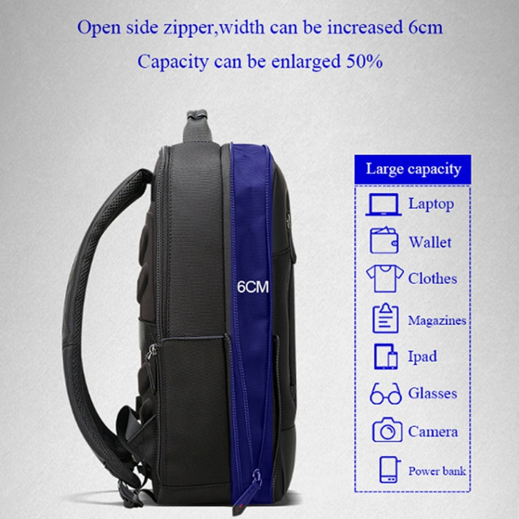 Bopai 851-009911 Business Anti-theft Waterproof Large Capacity Double Shoulder Bag,with USB Charging Port, Size: 30.5x13x45cm, 851-009911