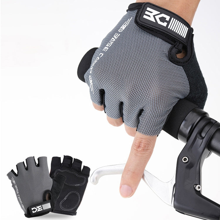 BaseCamp BC-204 Bicycle Half Finger Gloves Lycra Fabric Cycling Gloves, Size: L, Size: L