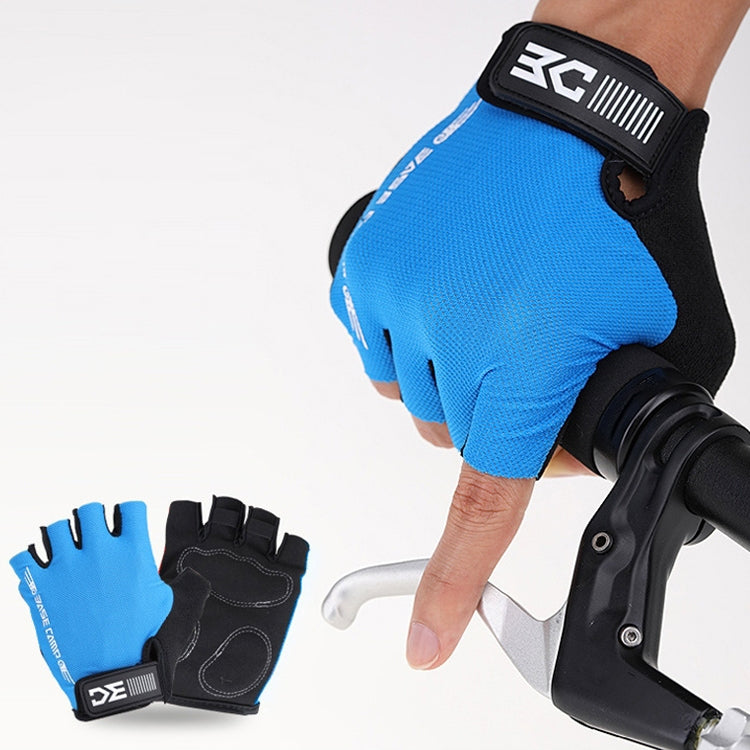 BaseCamp BC-204 Bicycle Half Finger Gloves Lycra Fabric Cycling Gloves, Size: L, Size: L