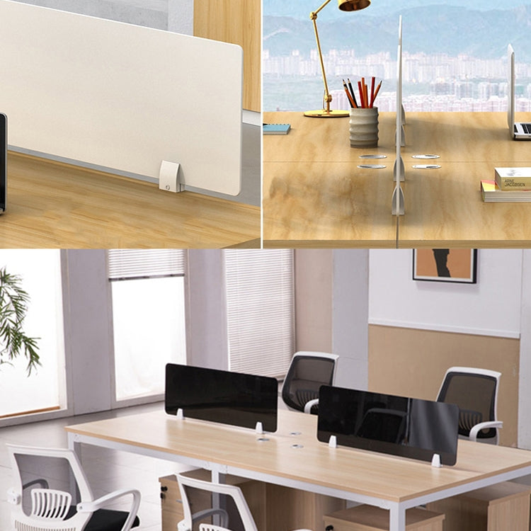 L Shape Aluminum Alloy Office Desktop Screen Fixing Clip Partition Clip (White), L Shape (White)
