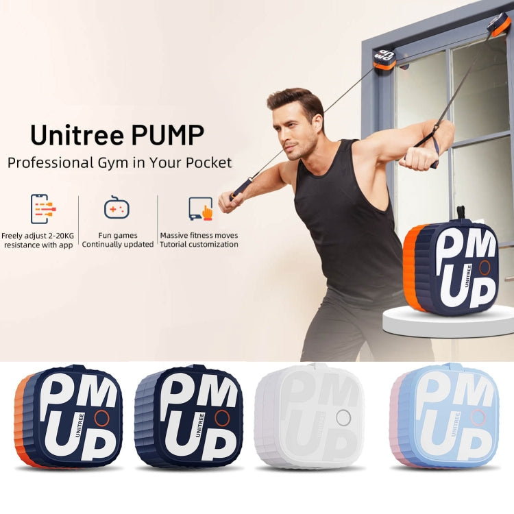 Unitree Pump Portable Home Gym Pump 4.4-44lbs Adjustable Resistance Cable Machine, Pump(Blue Orange)