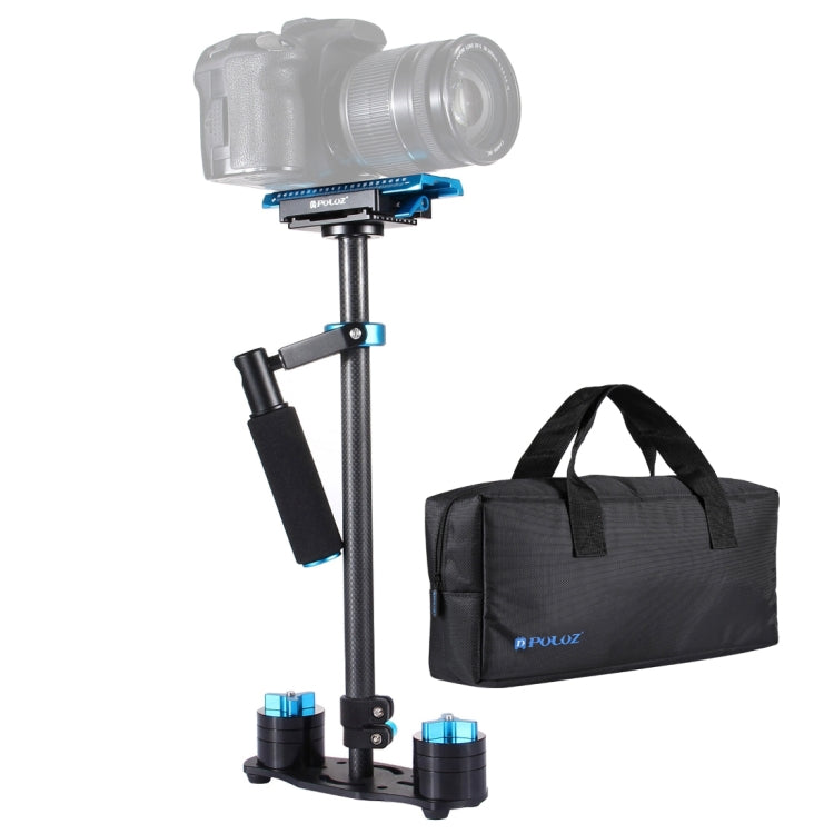 PULUZ 38.5-61cm Carbon Fibre Handheld Stabilizer for DSLR & DV Digital Video & Cameras, Load Range: 0.5-3kg, P60T Blue, P60T Red