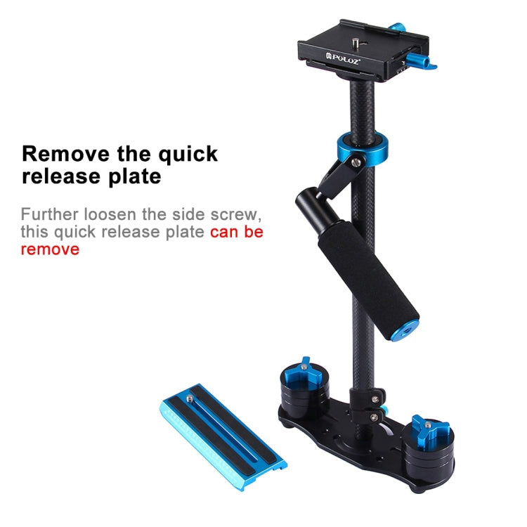 PULUZ 38.5-61cm Carbon Fibre Handheld Stabilizer for DSLR & DV Digital Video & Cameras, Load Range: 0.5-3kg, P60T Blue, P60T Red