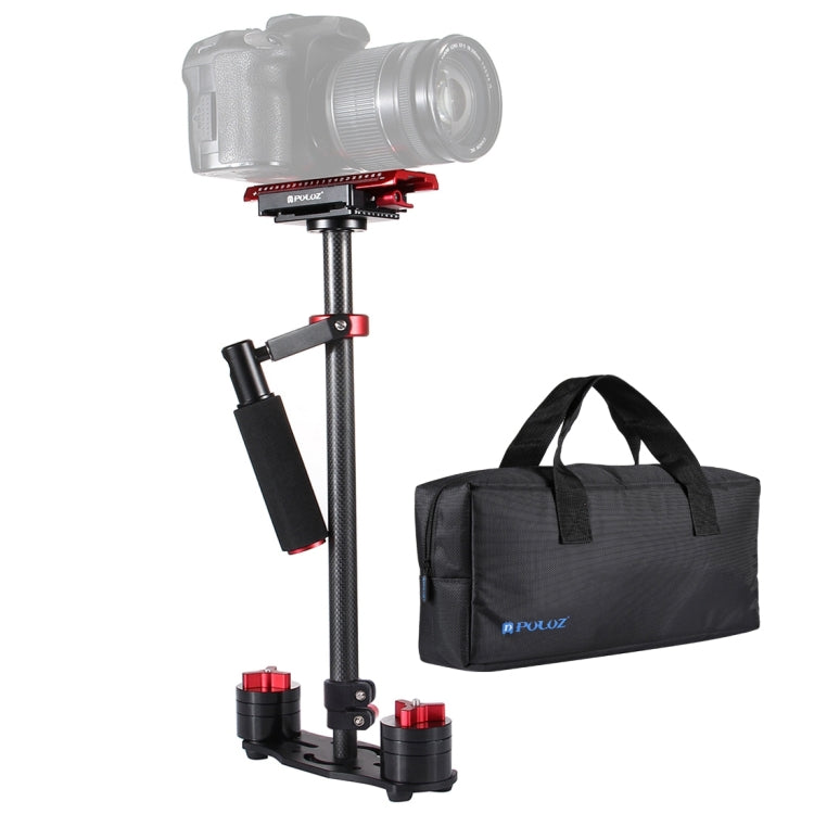 PULUZ 38.5-61cm Carbon Fibre Handheld Stabilizer for DSLR & DV Digital Video & Cameras, Load Range: 0.5-3kg, P60T Blue, P60T Red