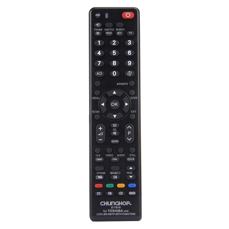 CHUNGHOP E-T919 Universal Remote Controller for TOSHIBA LED TV / LCD TV / HDTV / 3DTV, for TOSHIBA TV