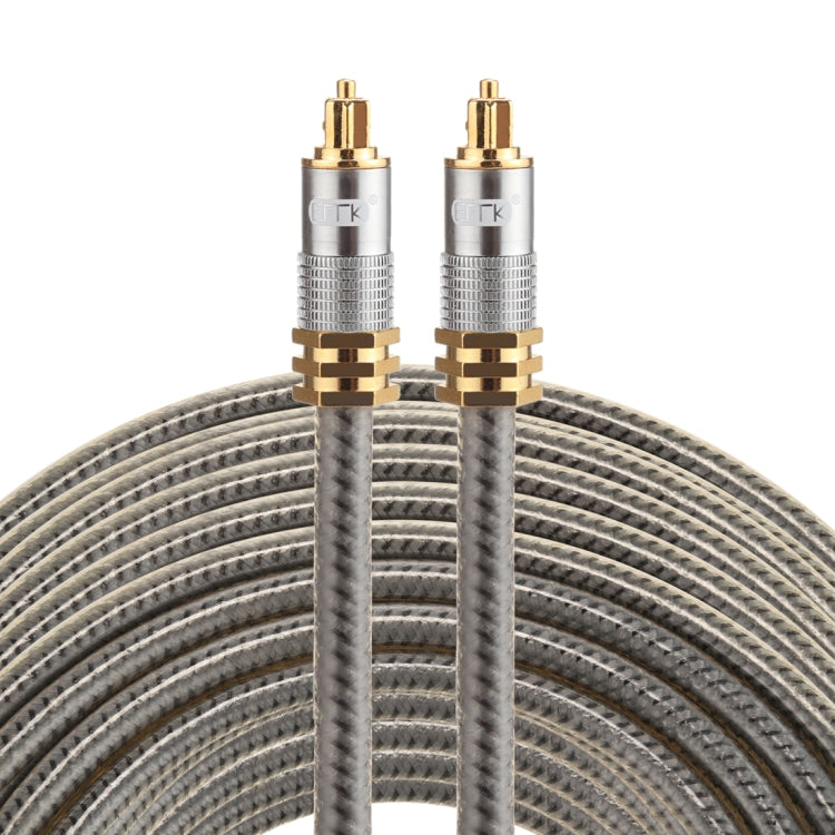 EMK YL-A 20m OD8.0mm Gold Plated Metal Head Toslink Male to Male Digital Optical Audio Cable, Length: 20m