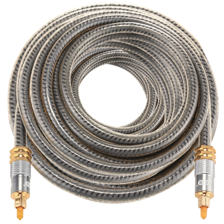 EMK YL-A 20m OD8.0mm Gold Plated Metal Head Toslink Male to Male Digital Optical Audio Cable, Length: 20m