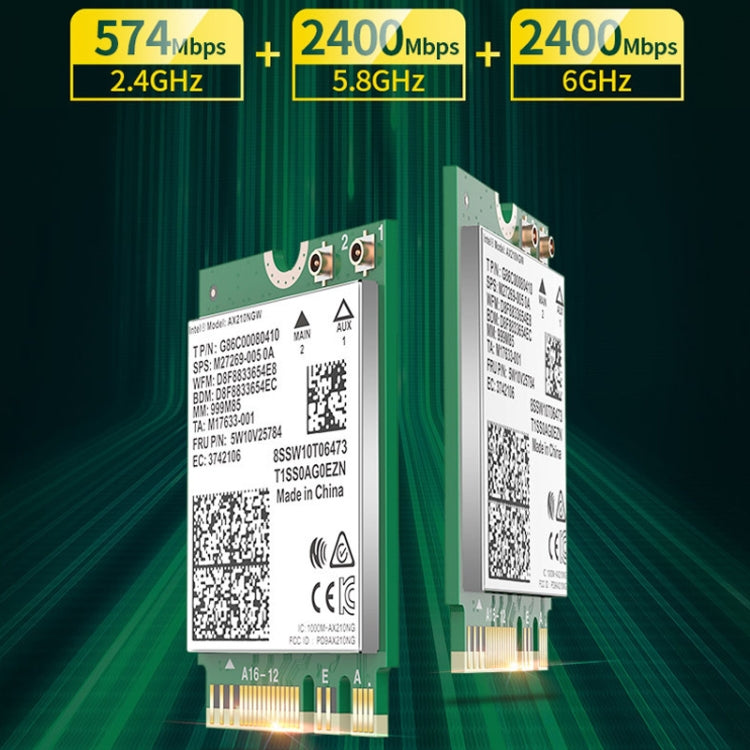 COMFAST AX210 vPro-M 5374Mbps Bluetooth 5.2 Tri-band Wireless Network Card, AX210