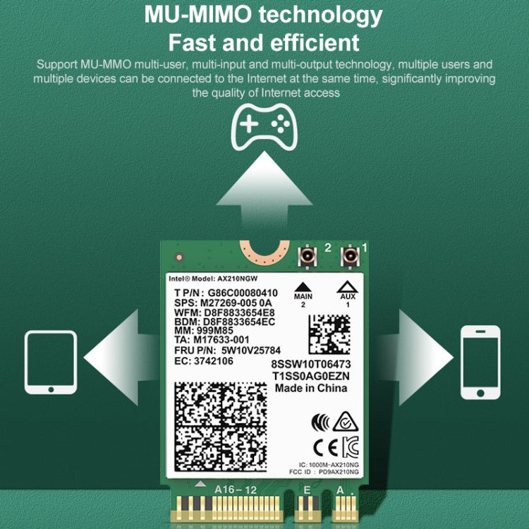 COMFAST AX210 vPro-M 5374Mbps Bluetooth 5.2 Tri-band Wireless Network Card, AX210