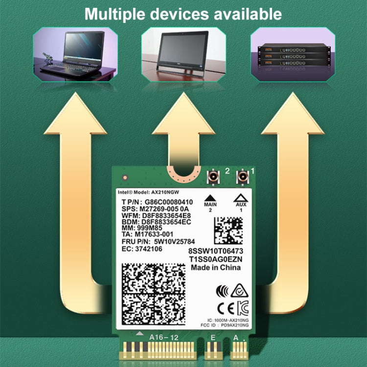 COMFAST AX210 vPro-M 5374Mbps Bluetooth 5.2 Tri-band Wireless Network Card, AX210